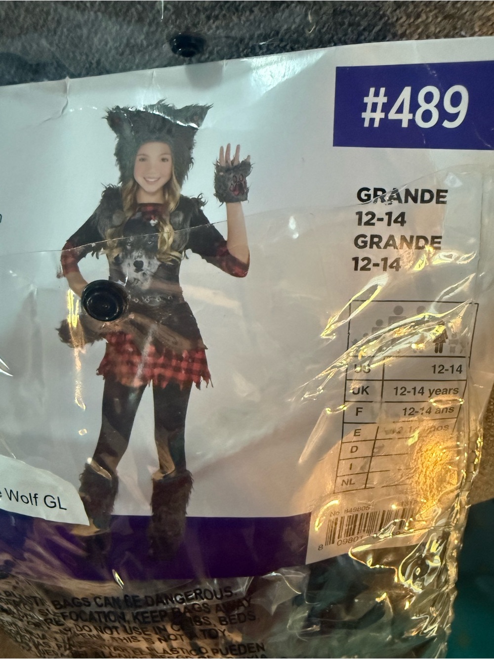 She Wolf Girls Child Werewolf Monster Halloween Costume - large
